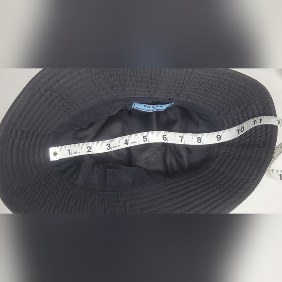 Prada - Women's Bucket Hat In Black -metal Logo Accent At Front -"See Pictures" - Picture 10 of 10